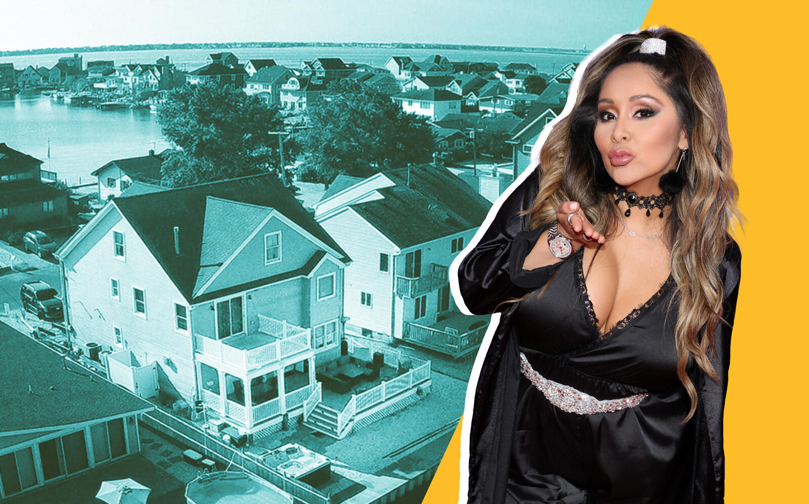 Nicole “Snooki” Polizzi and her New Jersey beach house (Getty, Monmouth Ocean Regional Realtors/Realtor)