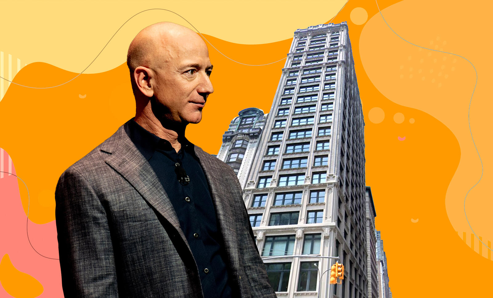 Jeff Bezos and 212 Fifth Avenue (Daniel Oberhaus/Flickr, Google Maps)