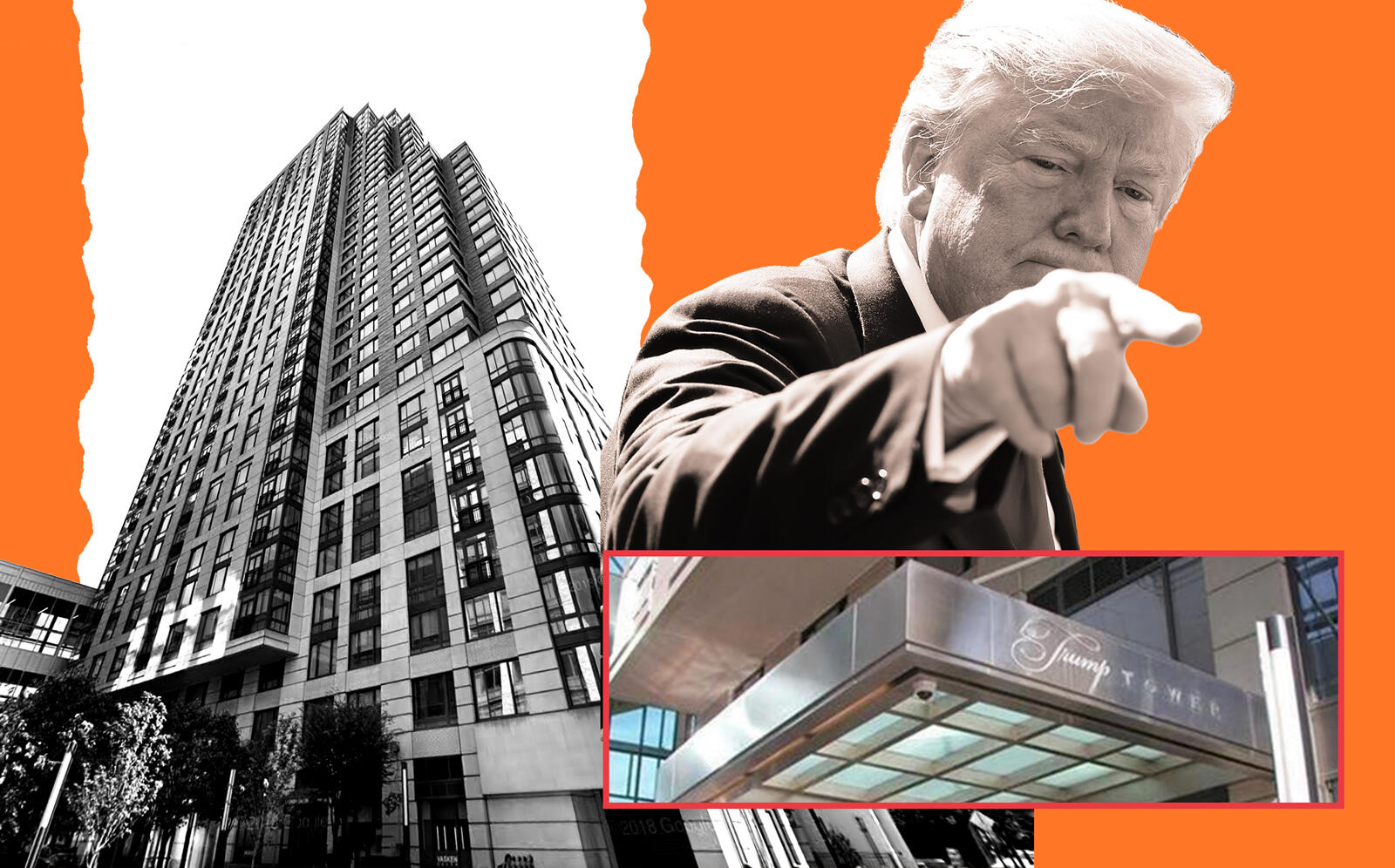 10 City Place in White Plains and Donald Trump (Getty, Google Maps)