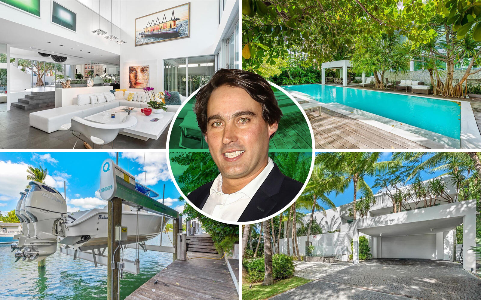 Eric Soulavy and the $9 million Key Biscayne home (Getty, Compass / Great Properties International LLC)
