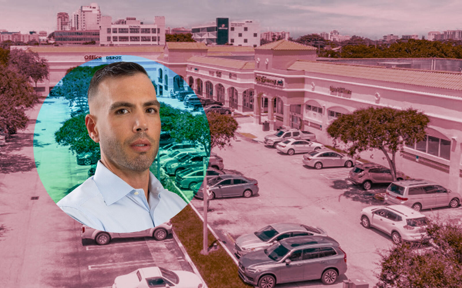 B Group Capital Management CEO Sebastian Barbagallo with Shoppes of Coral Way (LinkedIn via Barbagallo, The Olson Kristol Group of Marcus & Millichap)