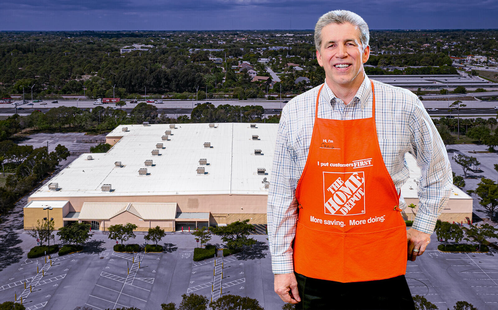Home Depot CEO Craig Menear with the property (Home Depot, LoopNet)