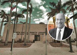 The current Miami Beach North Shore library with Mayor Dan Gelber (Google Maps, Gelber)