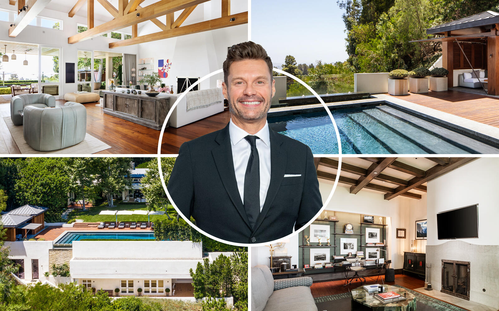 Ryan Seacrest and the Beverly Hills estate (Google, Compass / Kurt Rappaport)