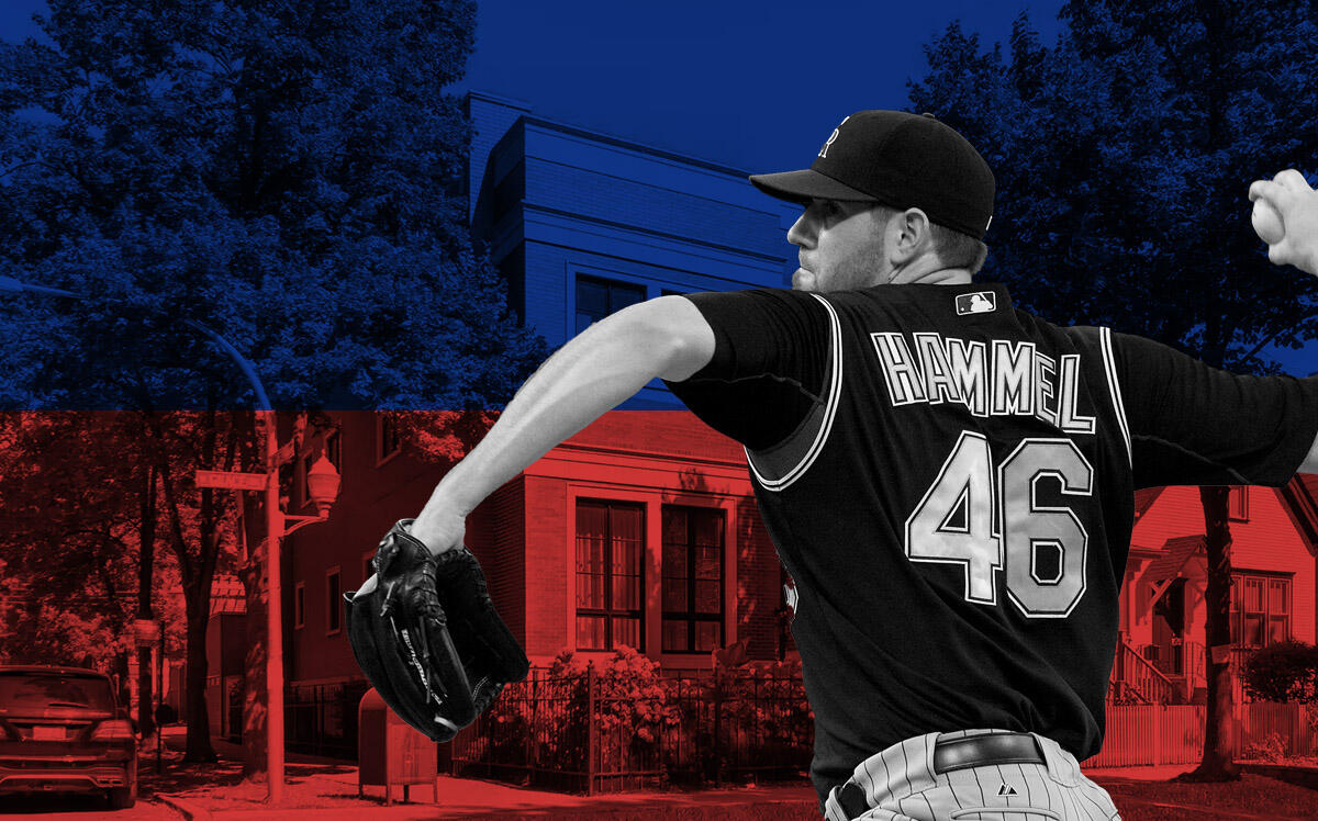 Jason Hammel &amp; the home on W Grace St (Getty Images, Realtor.com / Engel Volkers Chicago North Shore)