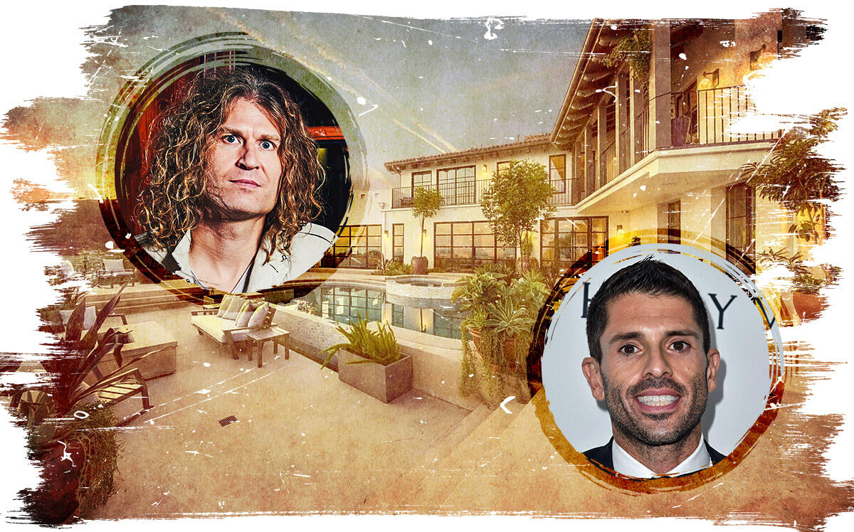 Dave Keuning, the home on La Presa Drive and Joel Simkhai (Getty Images, Zillow.com)