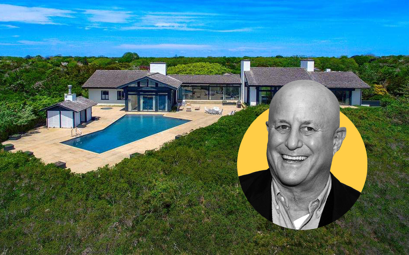 Ron Perelman with the Lily Pond Lane estate (Getty, Sotheby's)
