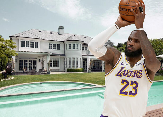 LeBron and the six bedroom house (Getty, Redfin)