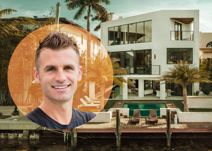 Pacaso CEO Austin Allison and one of their Miami listings (Pacaso)