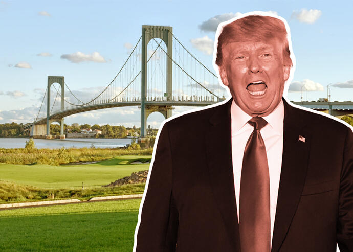 Donald Trump and the Ferry Point course (Getty, Trump Golf Links Ferry Point)
