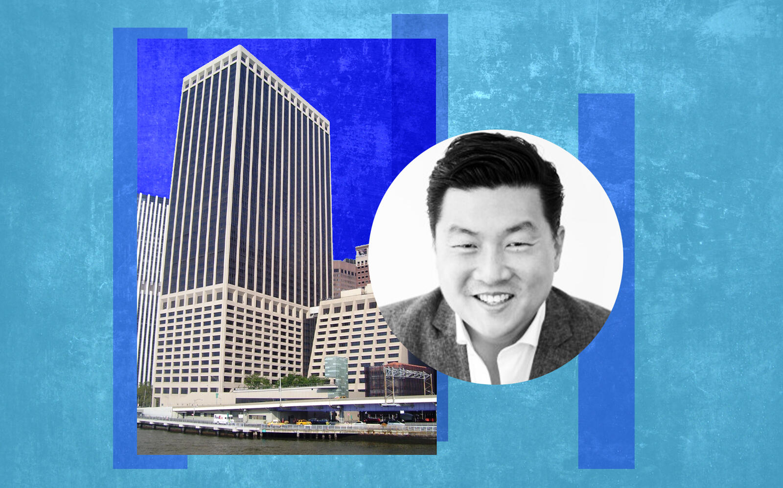 55 Water Street and DailyPay CEO Jason Lee (Beyond My Ken/Wikimedia, LinkedIn)
