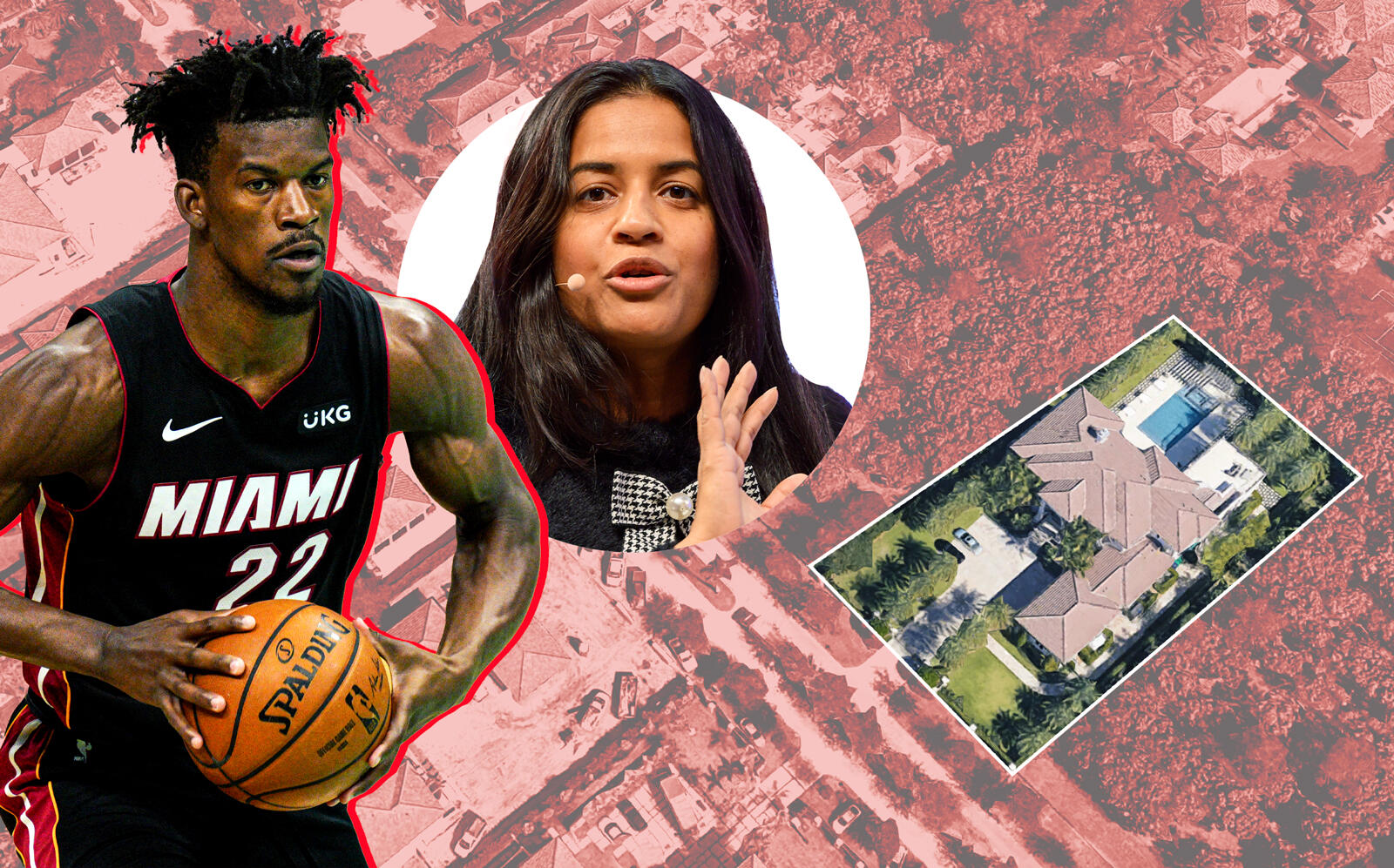 Jimmy Butler, Reshma Sohoni and 8975 SW 63 Court (Getty, Google Maps)