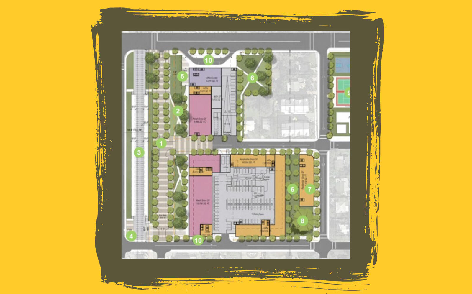 A conceptual site plan to redevelop the current Oakland Park City Hall property