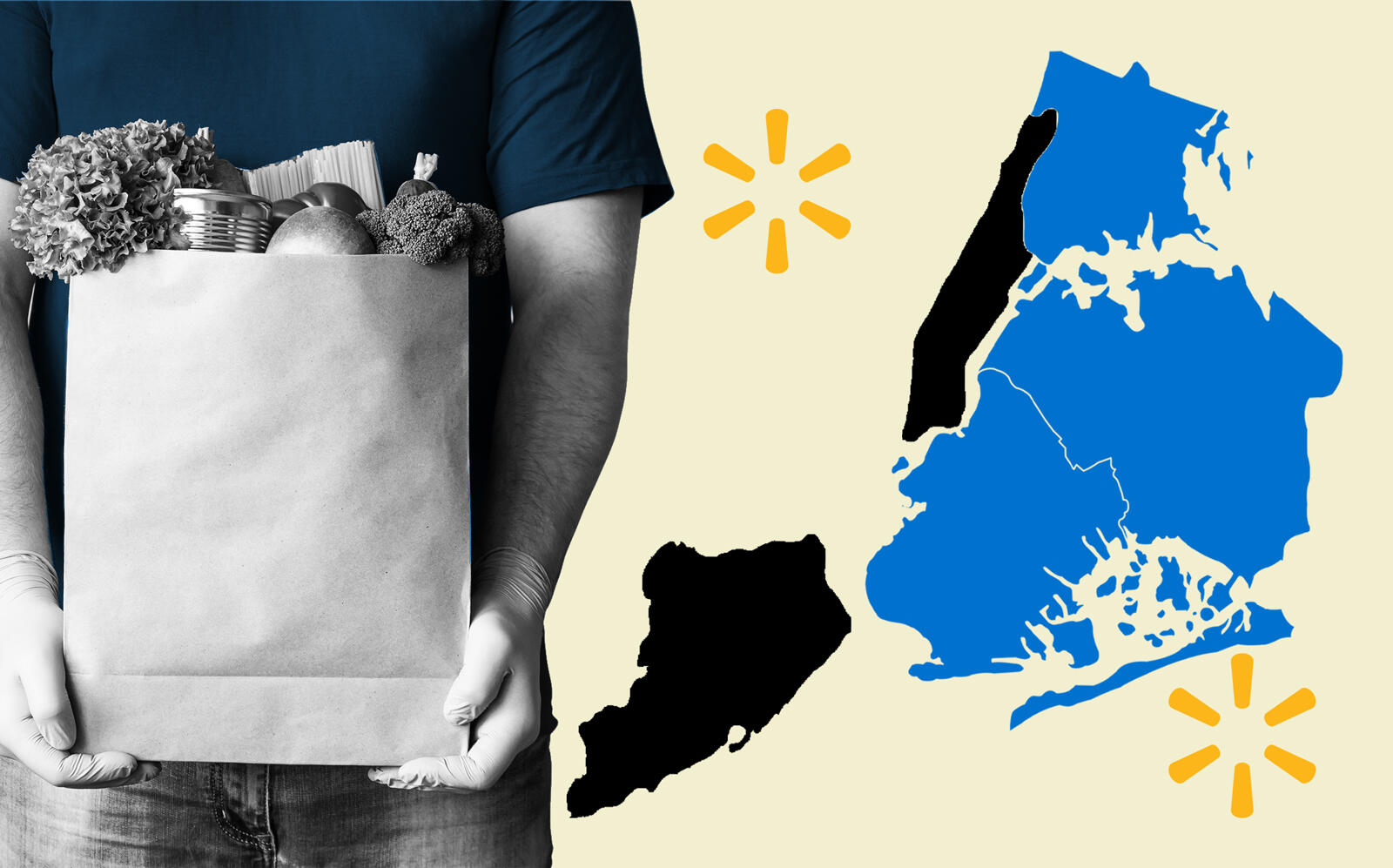 Walmart’s groceries became available to parts of Brooklyn, Queens and the Bronx on Tuesday night (iStock, Walmart)