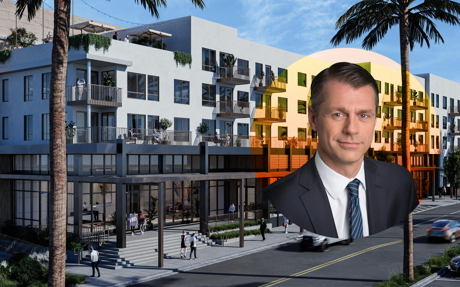 Renderings of the project and Brookfield Properties Managing Partner and CEO Brian Kingston (Brookfield, Los Angeles Department of Building & Planning)