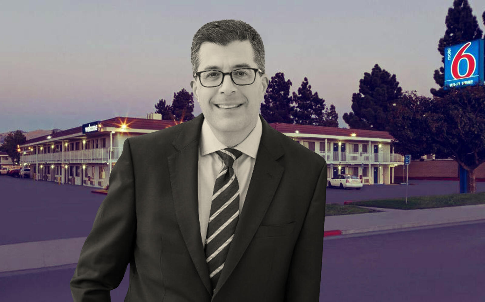 G6 Hospitality CEO Rob Palleschi and Motel 6 San Jose South, one of the largest assets in the portfolio (G6)