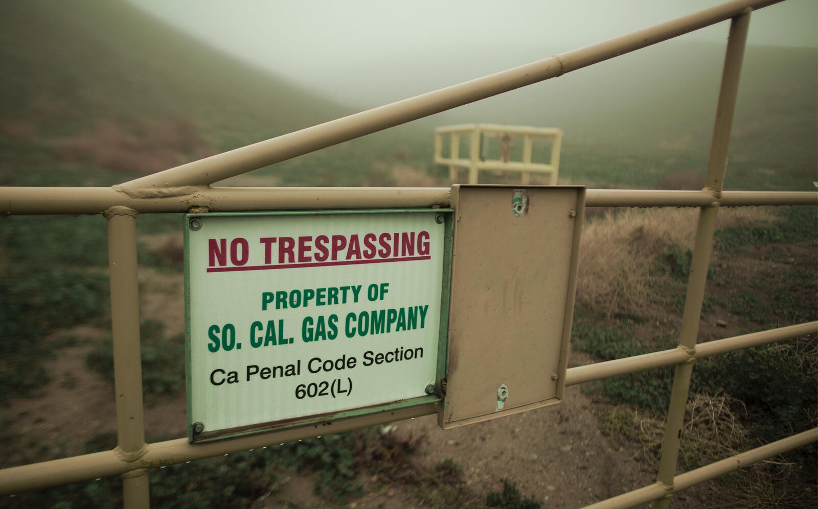 The boundary of Southern California Gas Company property, where Aliso Canyon Storage Field is located (Getty)