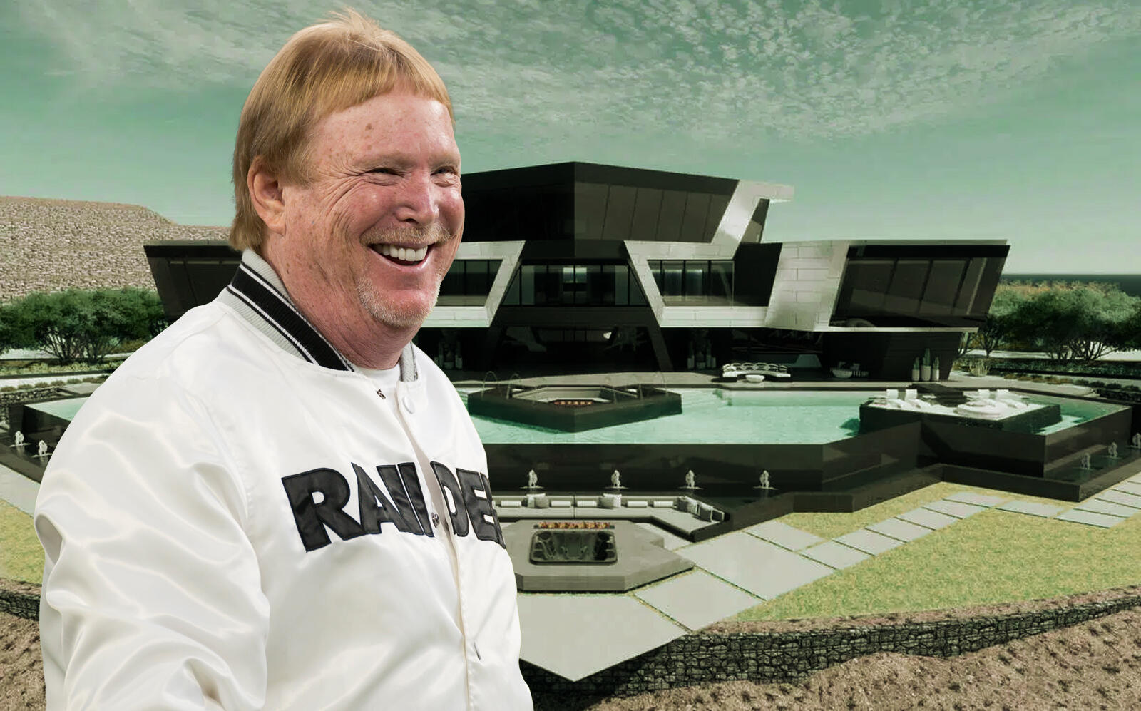 Las Vegas Raiders Owner Mark Davis and renderings of the unique home (Getty, City of Henderson)