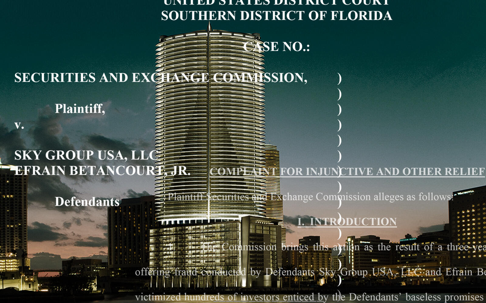 Epic Residences & Hotel with parts of the SEC complaint (Epic, United States District Court)