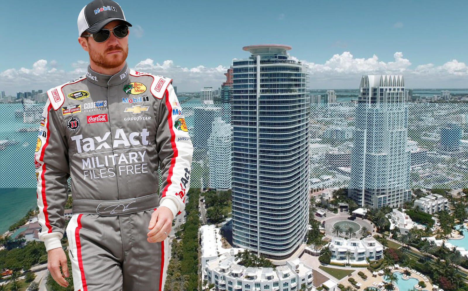 Brian Vickers with the Continuum South tower (Continuum on South Beach)