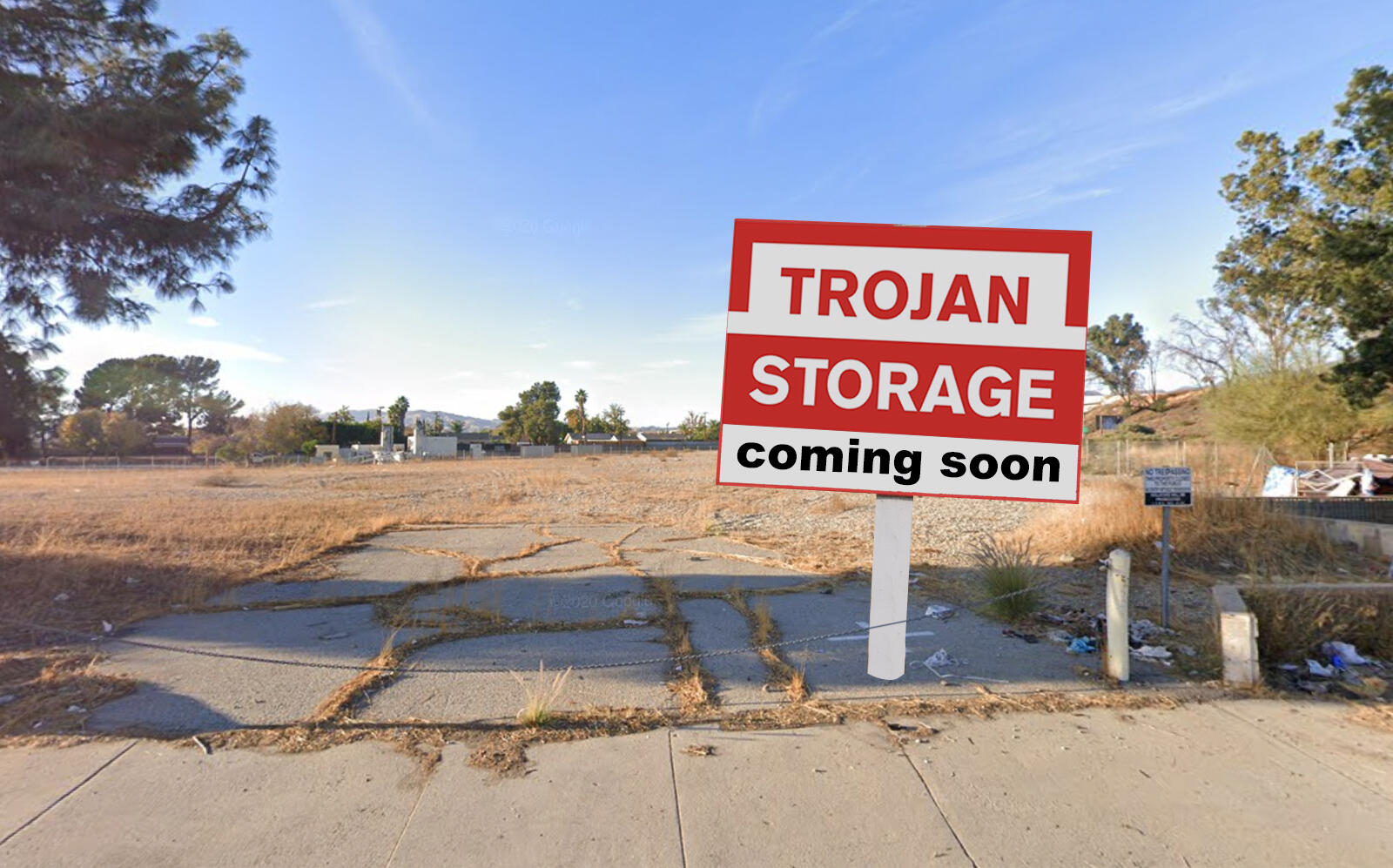 The site for the future Trojan Storage (Google Maps)