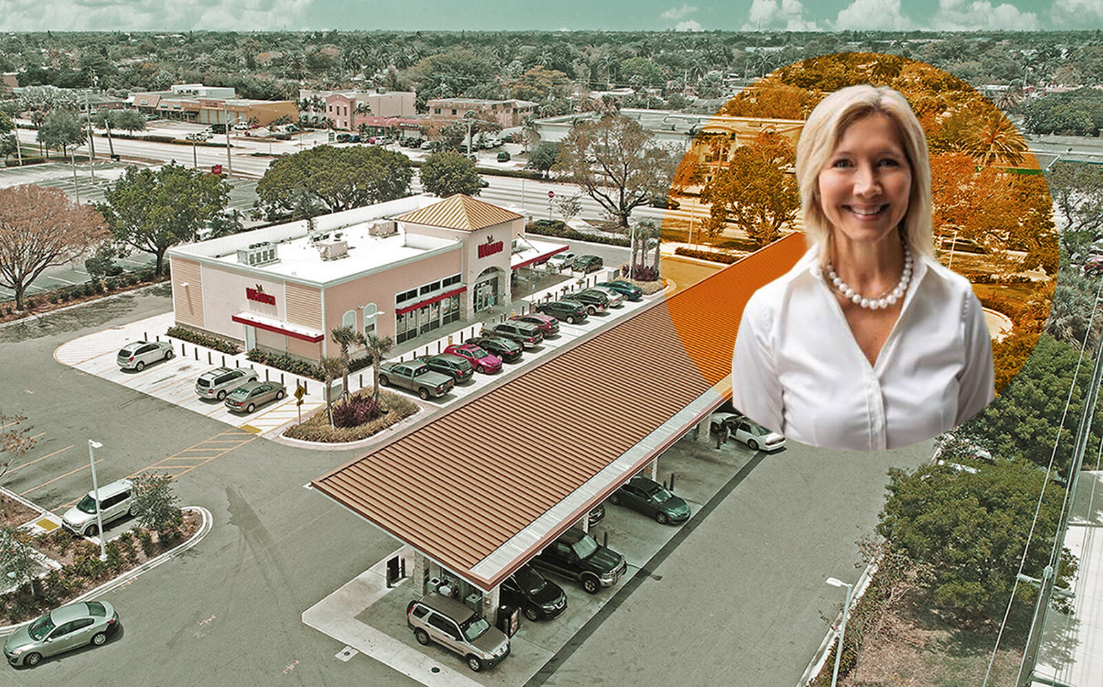 Castro Properties President Terri Keogh and one of the Wawa's (Castro, SRS Real Estate Partners)