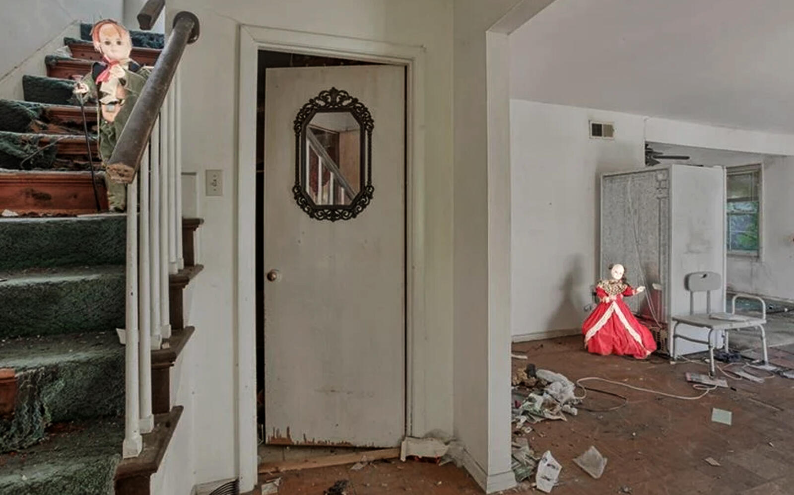 One of the many listing photos with dolls for the New Orleans house (NOLA Living Realty)