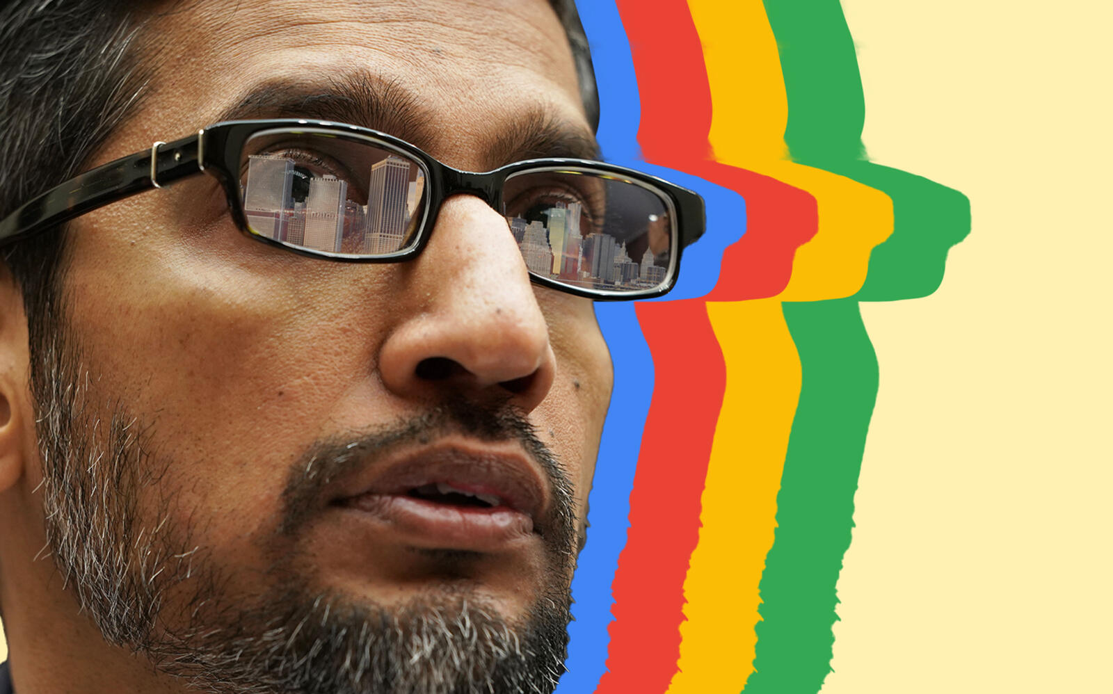 Google CEO Sundar Pichai (Getty/Illustration by Kevin Rebong for The Real Deal)
