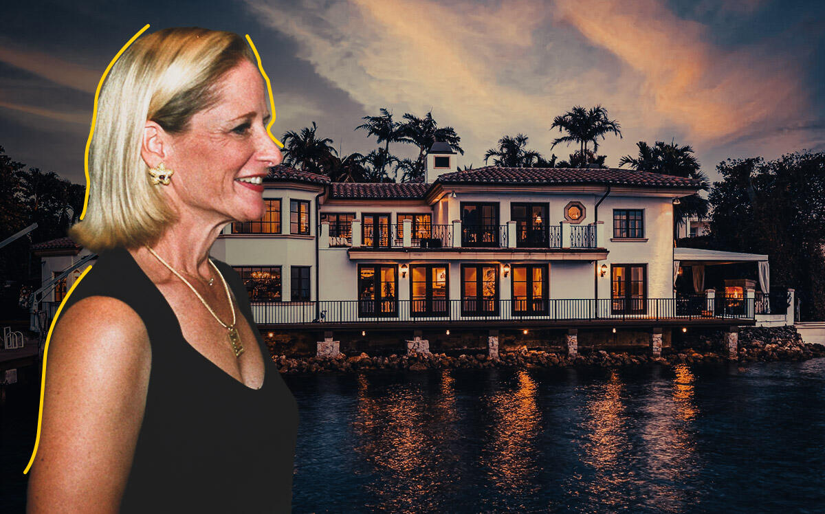 Former Palm Beach councilwoman Susan Markin &amp; a view of 1450 North Lake Way (sothebysrealty.com, Getty Images)