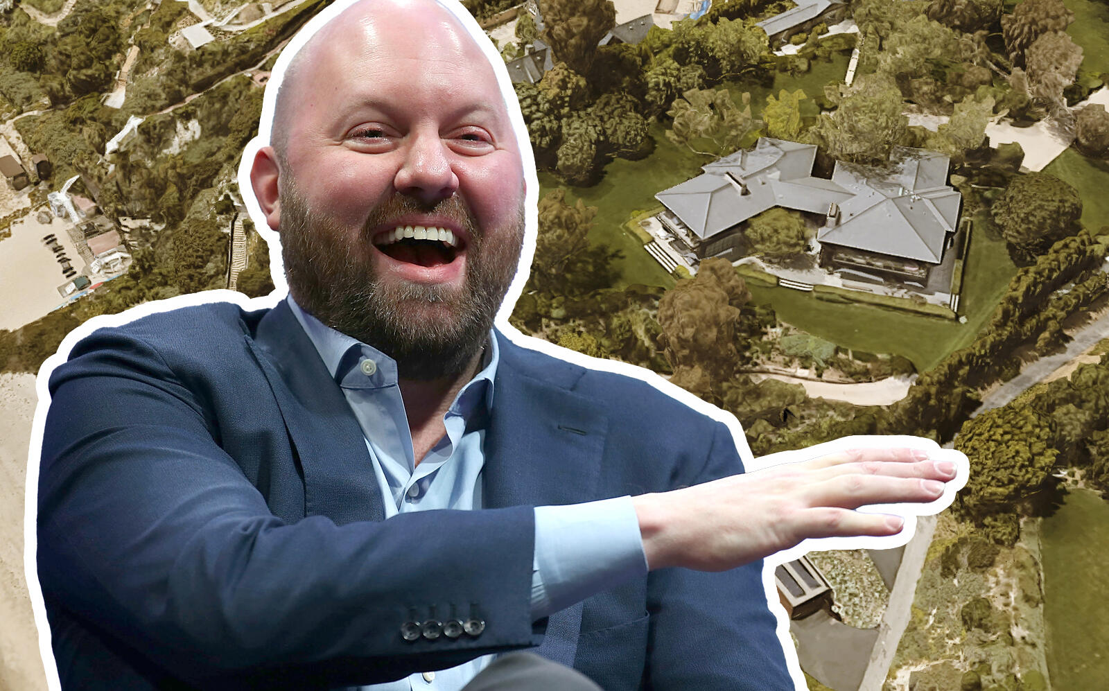 Marc Andreessen and his new house (Google Maps, Getty)