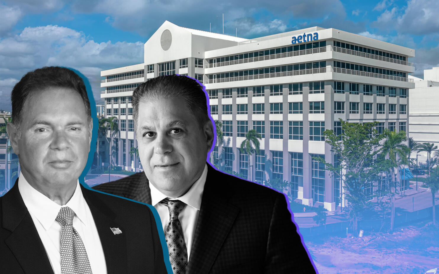 Encore Capital’s Art Falcone and Vision Properties’ Fred Arena with 61 North University Drive in Plantation (Rescore, LoopNet)