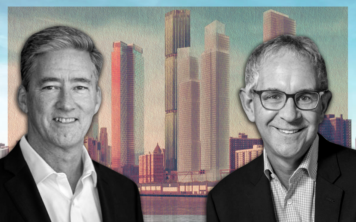 Ron Moelis, CEO &amp; founding partner, L+M Development Partners; David Thompson, CFO &amp; principal, CIM Group; Two-Tower Project at 261 South Street, Manhattan, NY (CIM Group, L+M Development Partners)