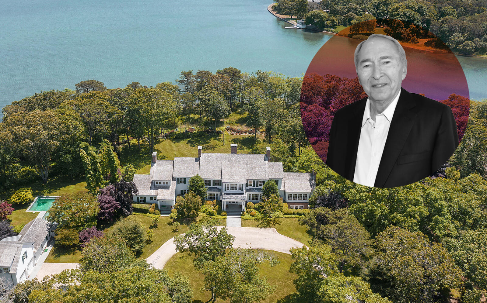 Sheldon Solow and the Hamptons estate (Getty, Douglas Elliman)
