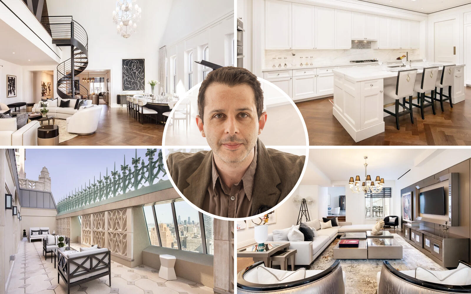 Succession star Jeremy Strong who plays Kendall Roy with the Tribeca condo (Sotheby's, Getty)
