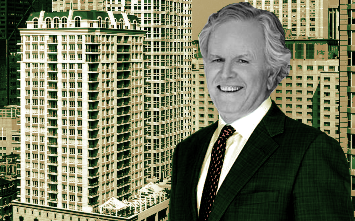 Tim Byrne, CEO of the Residential Division of Lincoln Property Company, in front of the Bernardin apartments at 747 North Wabash Avenue (Lincoln Property Company, The Bernadin)
