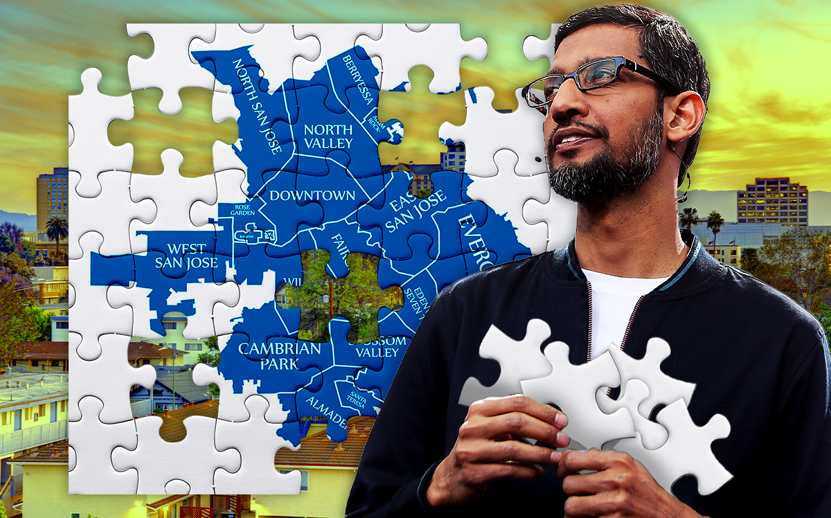 Google, led by CEO Sundar Pichai, has given a trio of properties to the city of San Jose (Getty Images, iStock)