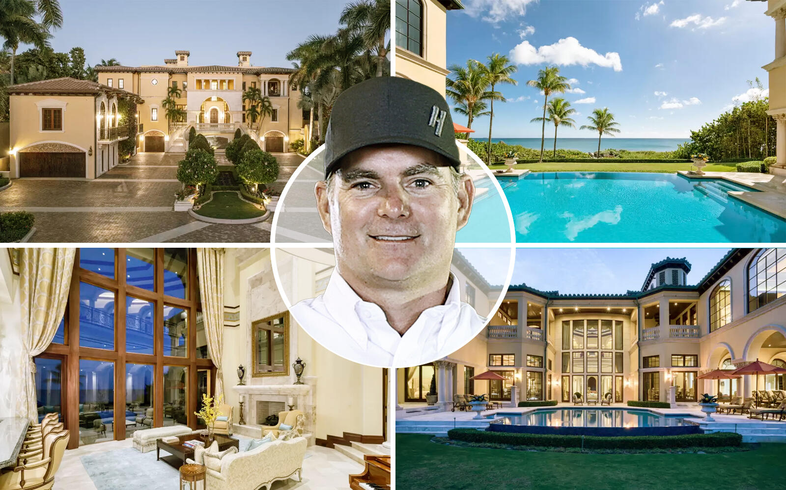 Jeff Gordon and the Boca Raton home (Getty, Realtor.com via Premier Estate Properties)