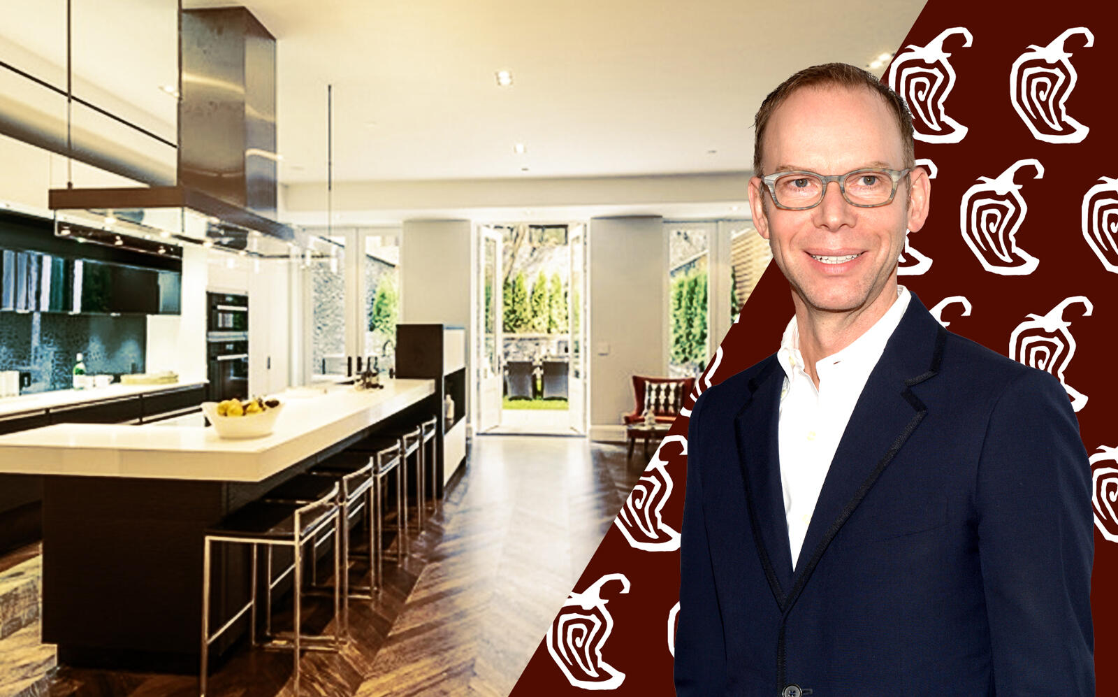 Chipotle founder Steve Ells with 27 East 11th Street (Getty, BHS)