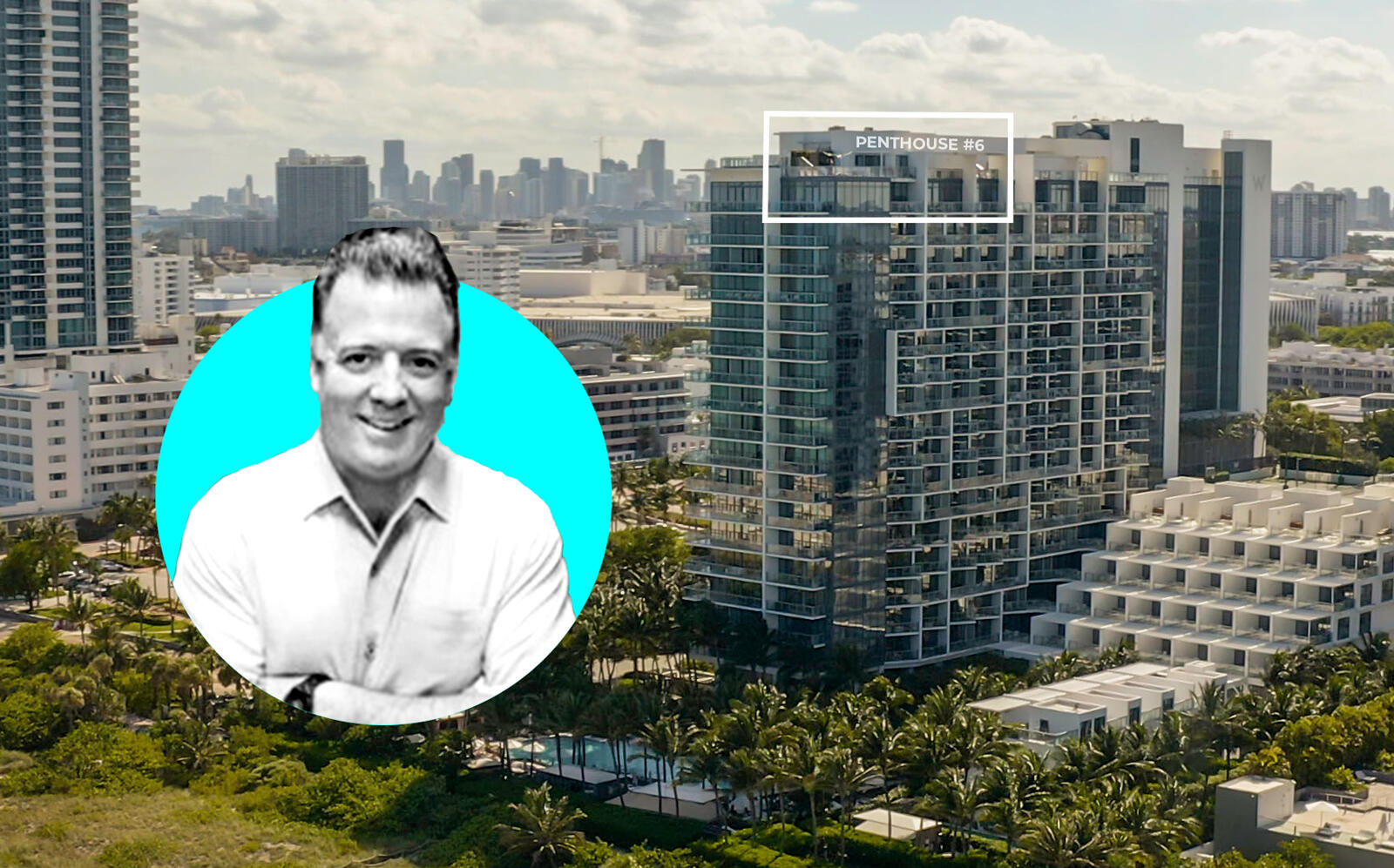 W South Beach at 2201 Collins Avenue in Miami Beach and Jeff Walker of Alliance Entertainment (Photos via Shatravka Media, Alliance Entertainment)