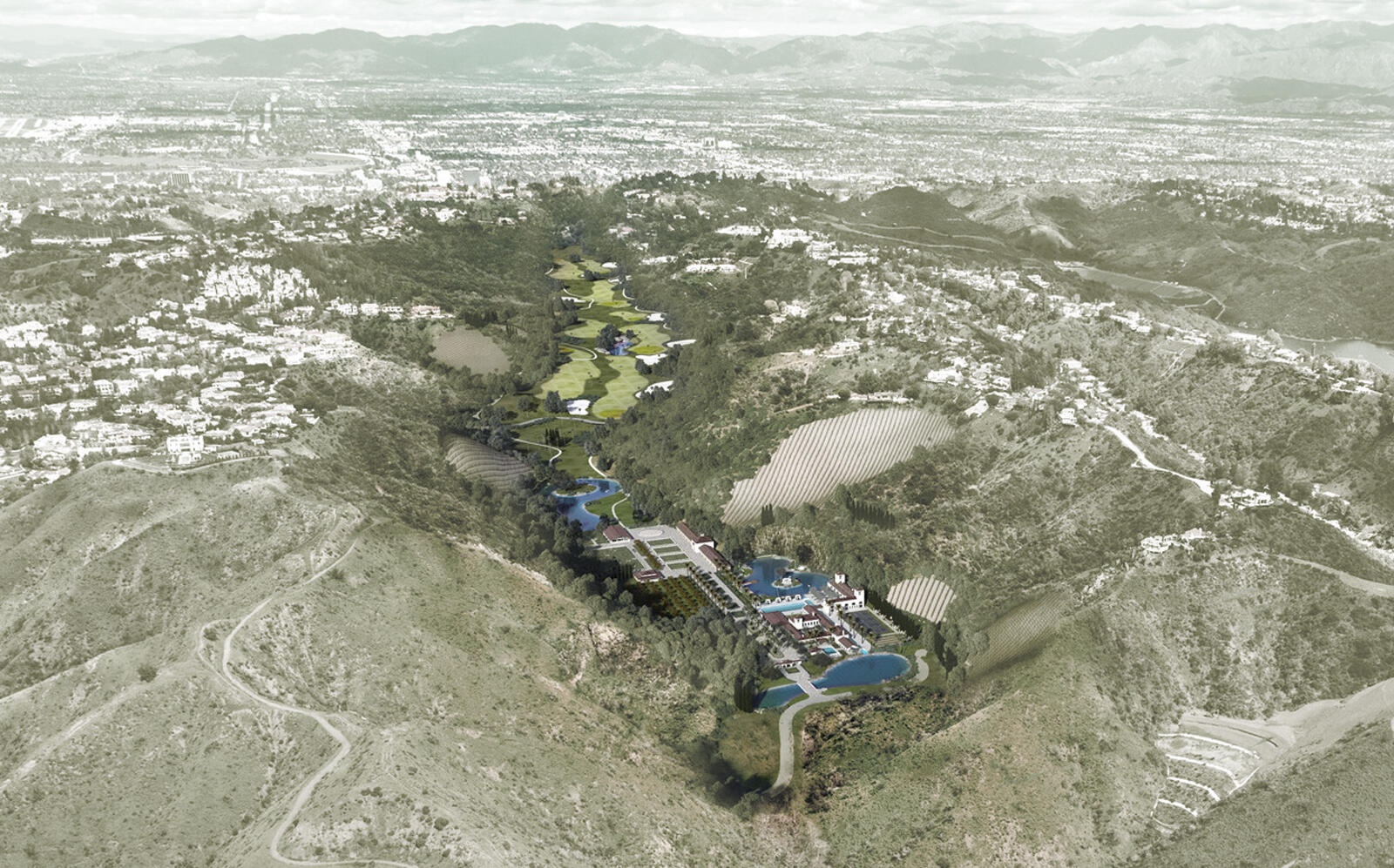 The portion of land with renderings of proposed development (LoopNet)