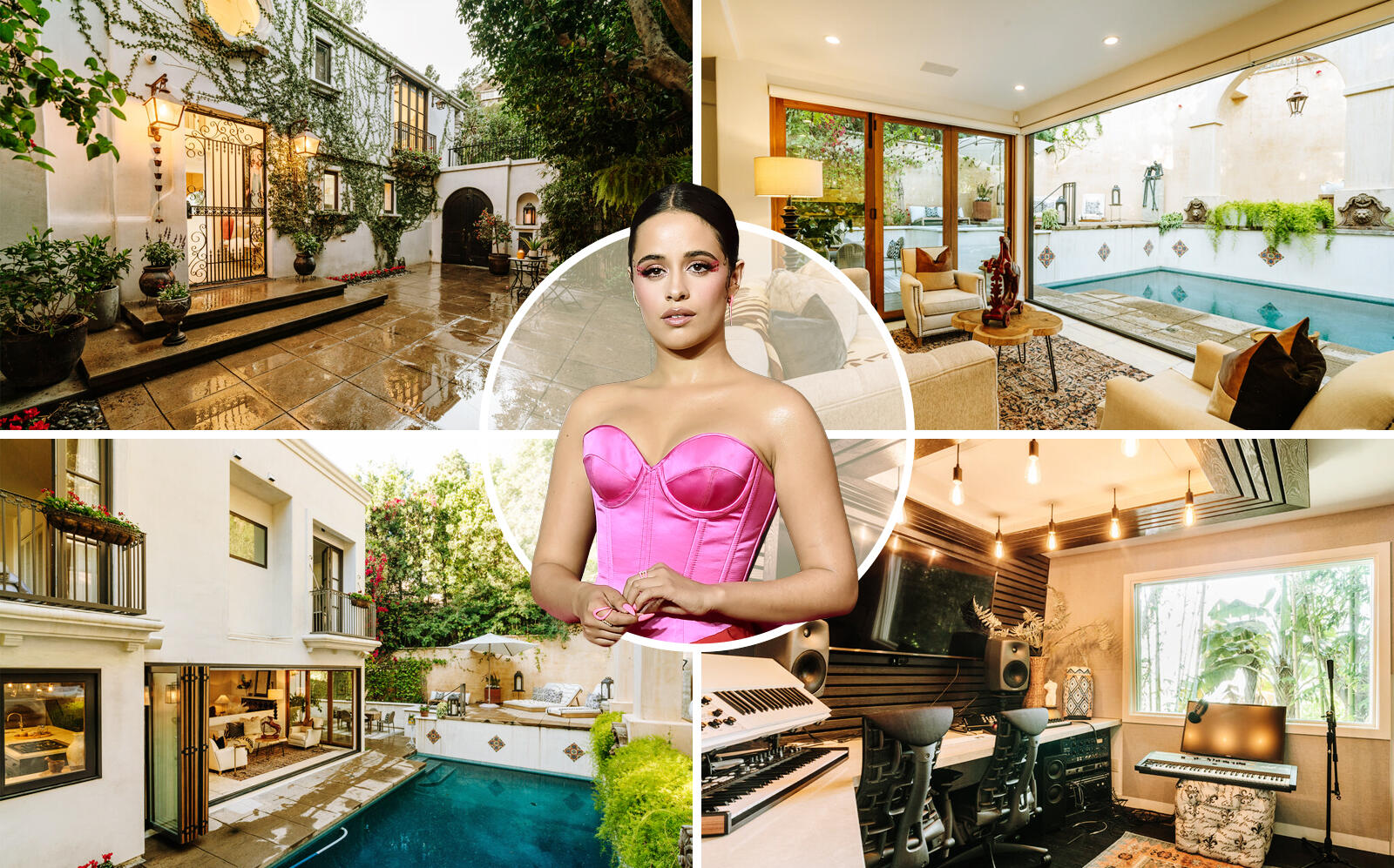Camila Cabello with her Hollywood Hills home (Getty, Compass)