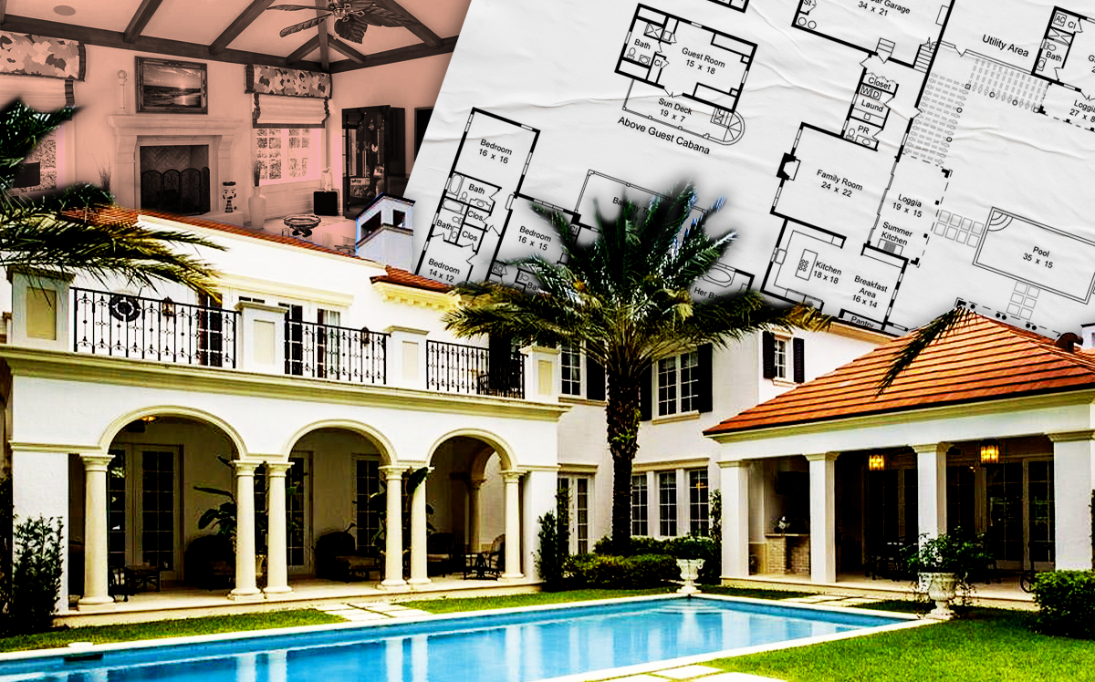 An illustration of the Palm Beach mansion at 200 Clarke Avenue (Realtor.com)