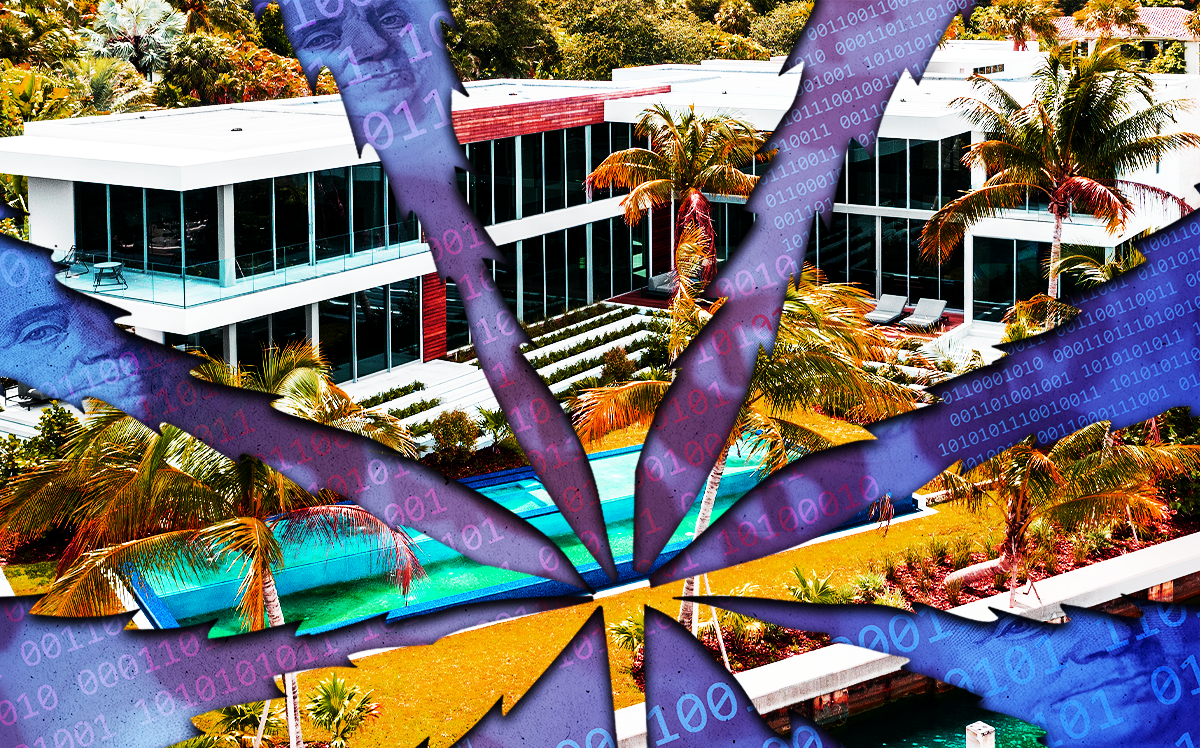 A photo illustration of 580 Sabal Palm Road in Miami, FL (Carma Connected, iStock)