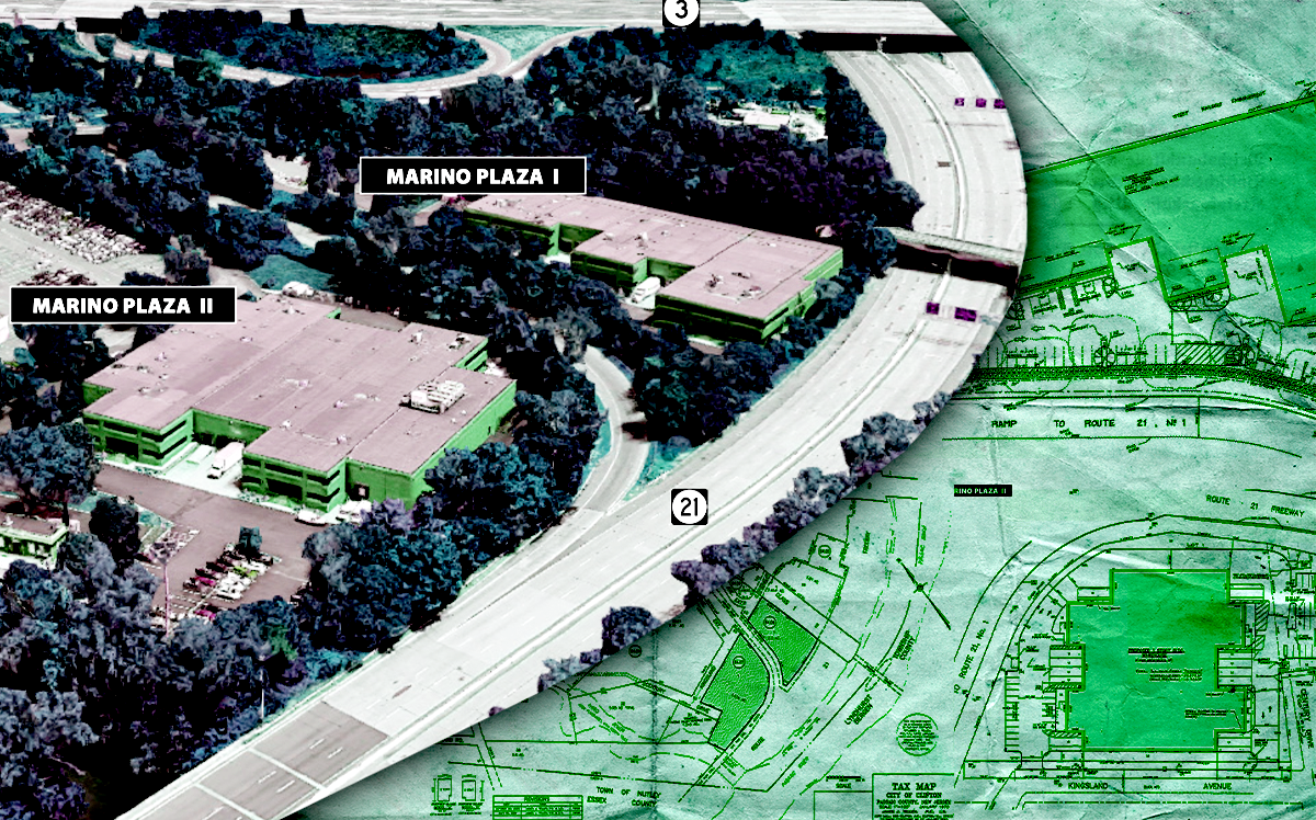 Aerial photo of Marino Plaza I and Marino Plaza II (Kassin Sabbagh Realty)