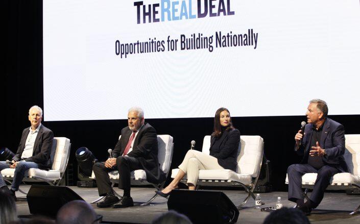 The Real Deal's Erin Hudson with Property Markets Group's Kevin Maloney, Crescent Heights' Russell Galbut, Kushner Companies' Nikki Kushner Meyer and Witkoff Group's Steve Witkoff