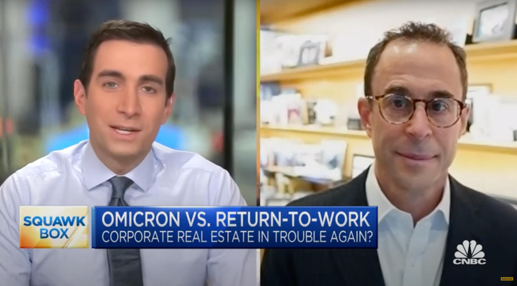 Jeff Blau (right) on Squawk Box with Andrew Ross Sorkin. (CNBC)