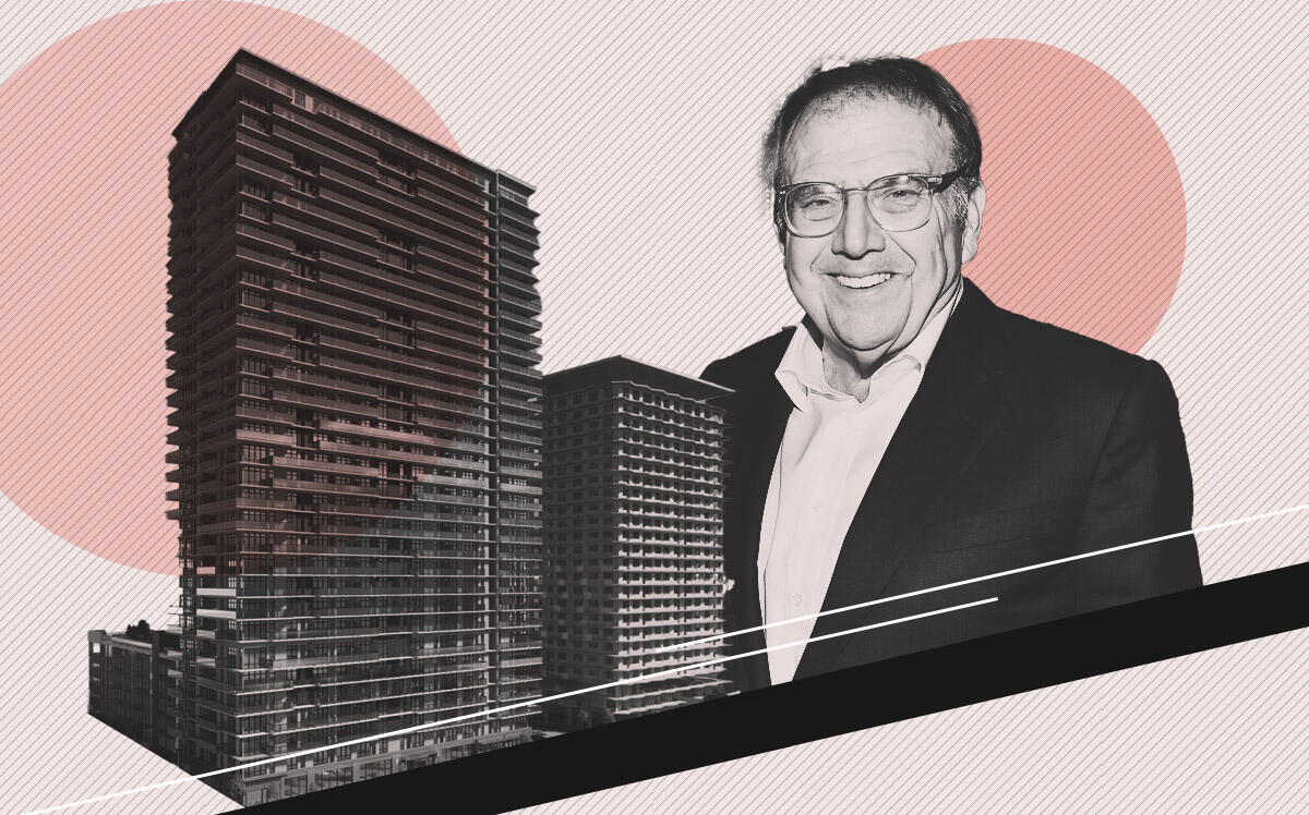 LeFrak CEO Richard LeFrak and a rendering of 30 Park Lane North in Jersey City (Minno Wasko, iStock, Getty Images)