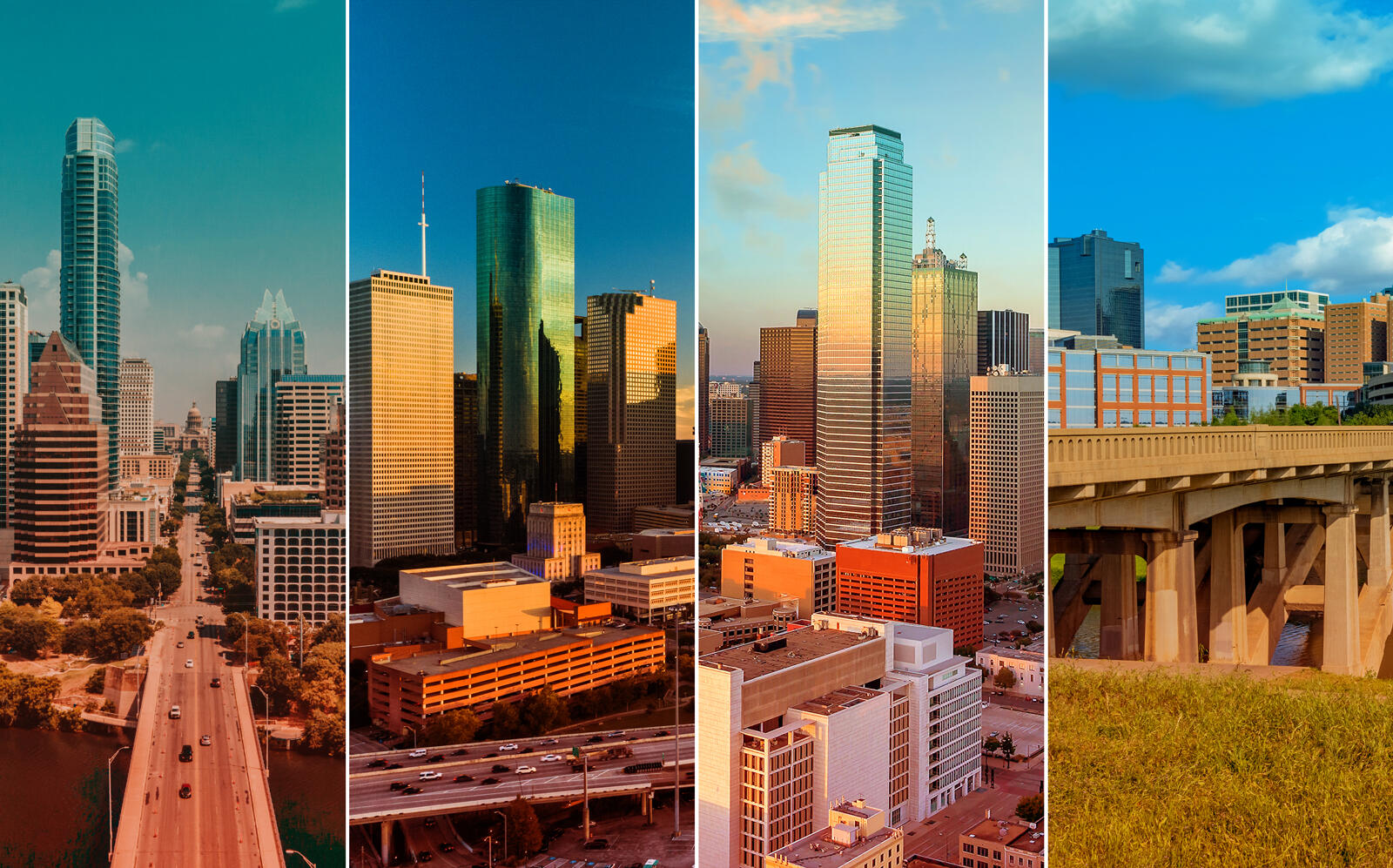 Austin, Houston, Dallas, and Forth Worth, Texas (iStock)