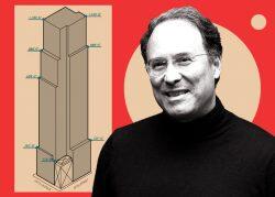 Gary Barnett and plans for the 1,100-foot supertall at 570 Fifth Avenue (Extell Development)