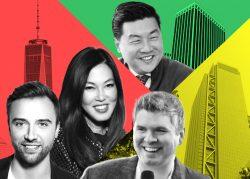 Clockwise from top left: Constellation Agency's Matt Woodruff and Diana Lee with One World Trade Center, DailyPay's Jason Lee with 55 Water Street, Index Exchange's Andrew Casale with 3 World Trade Center and Tinuiti's Zach Morrison with 111 West 33rd Street